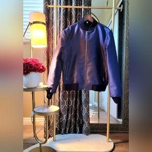 Men's shiny bomber jacket